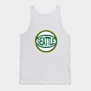 Seattle Retro Ball - White Tank Top